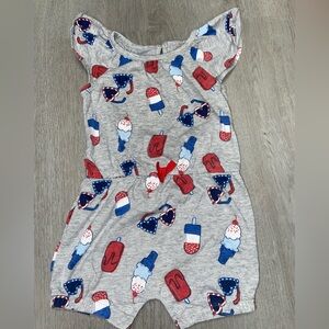 Carter’s Patriotic Fourth of July USA Romper Baby Girl Size 12 Months